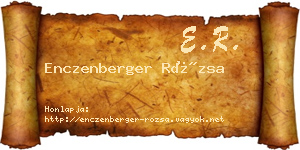Enczenberger Rózsa névjegykártya